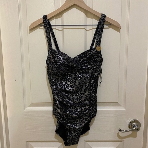 Niptuck Other - Niptuck- One Piece Swimsuit-Multi Fit cup- Silver Metallic Leopard Print- Size 4